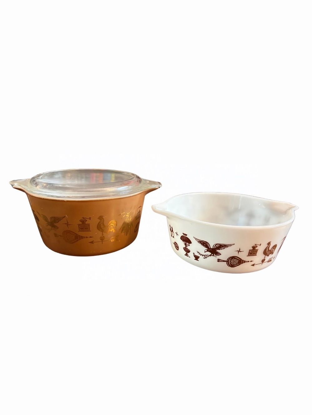 Vintage Pyrex 3 Piece Bundle Early American Pattern #472 & #473 w/ Lid